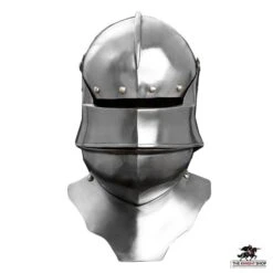 Gothic Sallet With Bevor - 18 Gauge