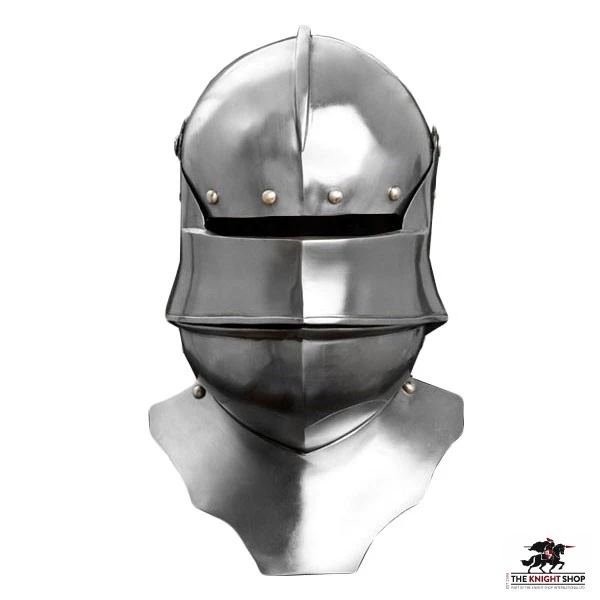 Gothic Sallet With Bevor - 18 Gauge 1 Gothic Sallet With Bevor - 18 Gauge