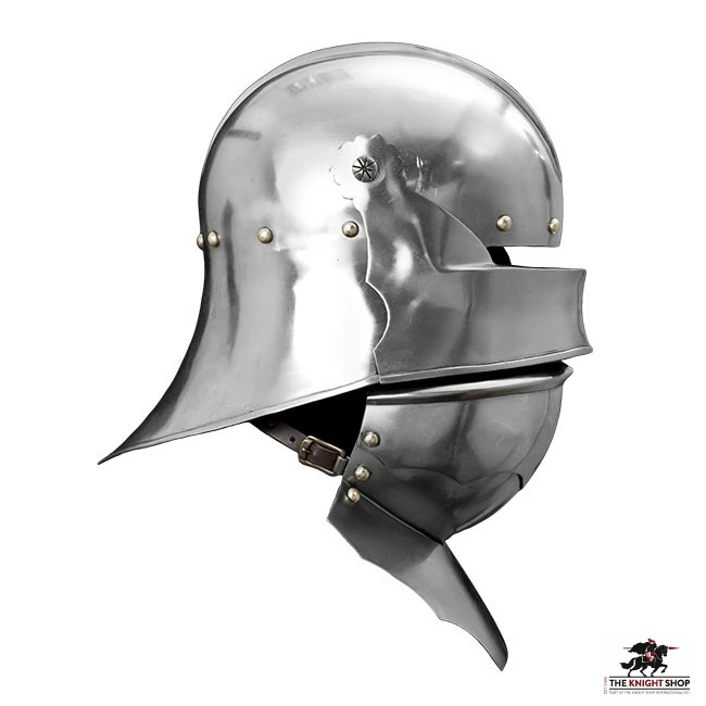 Gothic Sallet With Bevor - 18 Gauge 4 Gothic Sallet With Bevor - 18 Gauge - Image 4