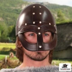 Leather Vendel Viking Helmet -Knight Equipment Store 300551 leather vendell helmet 2