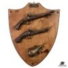Display Plaque With Pistols & Flask