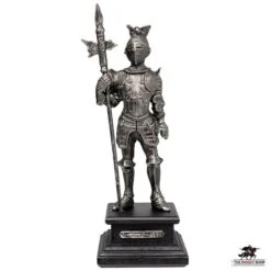Miniature Pewter Knight With Halberd