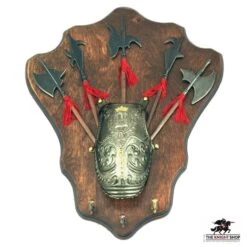 5 Halberds On Display Plaque (Key Hooks)