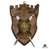 Miniature Chestplate And Swords On Display Plaque