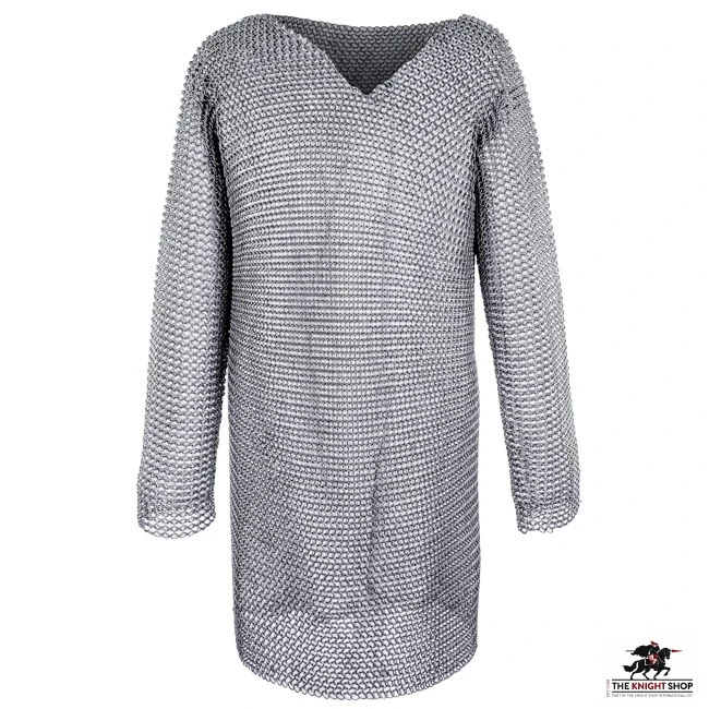Chainmail Hauberk - Wedge Riveted - Flat Ring - 50" Chest 1 Chainmail Hauberk - Wedge Riveted - Flat Ring - 50" Chest