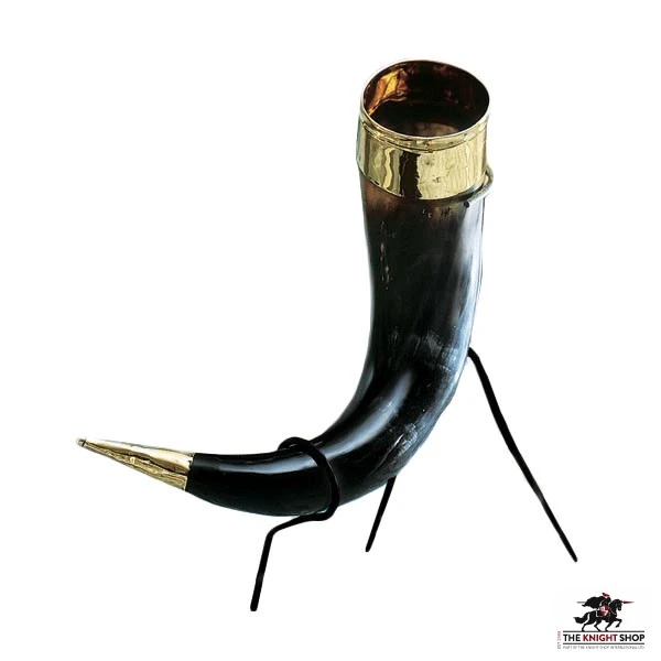 Viking Drinking Horn On Stand 1 Viking Drinking Horn On Stand