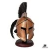 Mini Spartan Helmet (Antique Bronze) With Stand