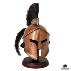 Mini Spartan Helmet (Antique Bronze) With Stand