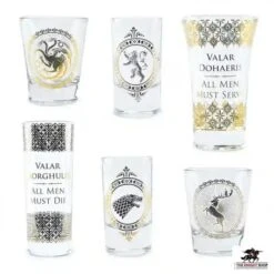 Game Of Thrones Shot Glass Set (Black And Gold Premium)