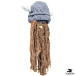 Knitted Viking Helmet Hat & Beard – Adult Size -Knight Equipment Store ha 005 2 2