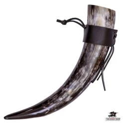 Drinking Horn With Leather Holster