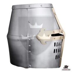 Crusader Great Helm - 16 Gauge - Brass 7 Crusader Great Helm - 16 Gauge - Brass -Knight Equipment Store mh h0909b 002 1