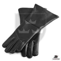 Historical Leather Gauntlets/Gloves - Black