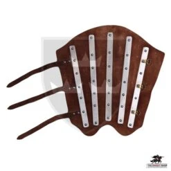 14th Century Reinforced Suede Greaves - Brown -Knight Equipment Store mhr a0933s 003