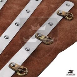 14th Century Reinforced Suede Greaves - Brown -Knight Equipment Store mhr a0933s 004