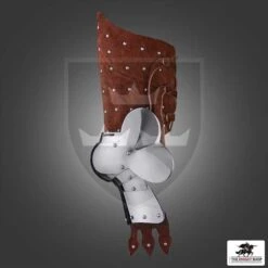 Brown 14th Century Reinforced Suede Cuisses - 17 Gauge -Knight Equipment Store mhr a0934s 002