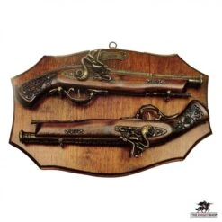Display Plaque With 2 Dueling Pistols - 18th Century