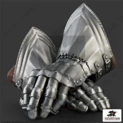 15th Century Decorated German Gauntlets - 18 Gauge