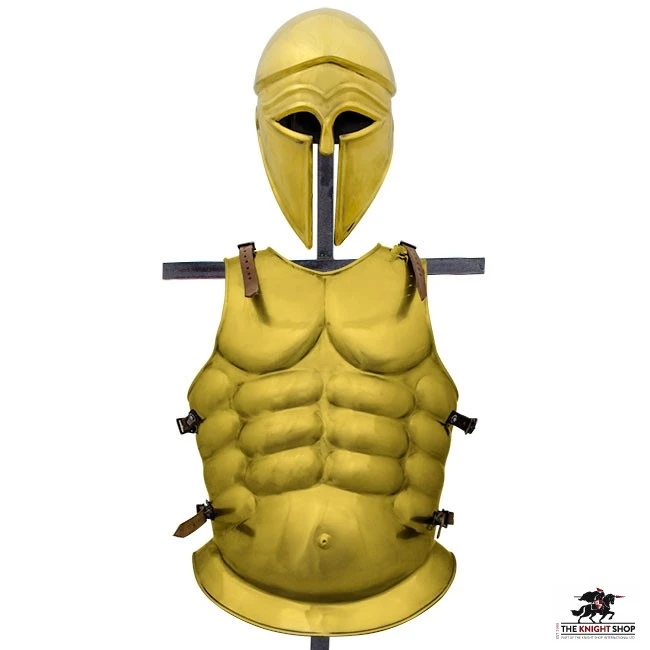 Greek Helmet & Armour Set - Brass 2 Greek Helmet & Armour Set - Brass - Image 2