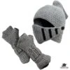 Adults Knitted Hat And Gauntlet Set